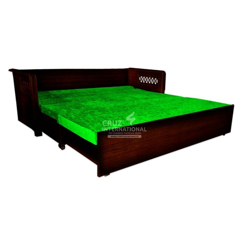 Josefina Evergreen Sofa Cum Bed Teakwood CRUZ INTERNATIONAL