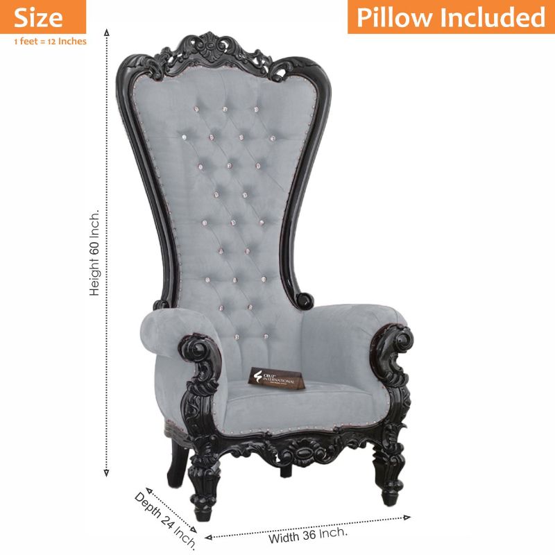 Maharaja Branka Chair | Solid wood | Velvet CRUZ INTERNATIONAL