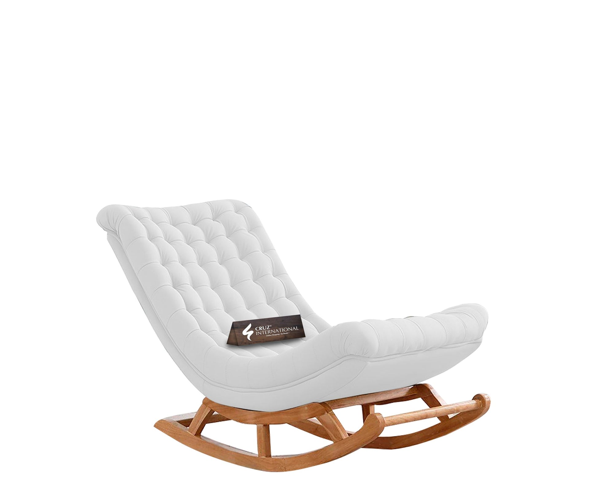 Premium Thyra Natural Rocking Chair | Rosewood | 17 Colours Available CRUZ INTERNATIONAL