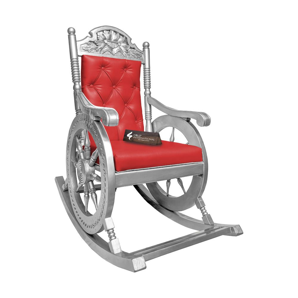 Premium Esmeralda Rocking Chair | Silver | 8 Colours Available CRUZ INTERNATIONAL