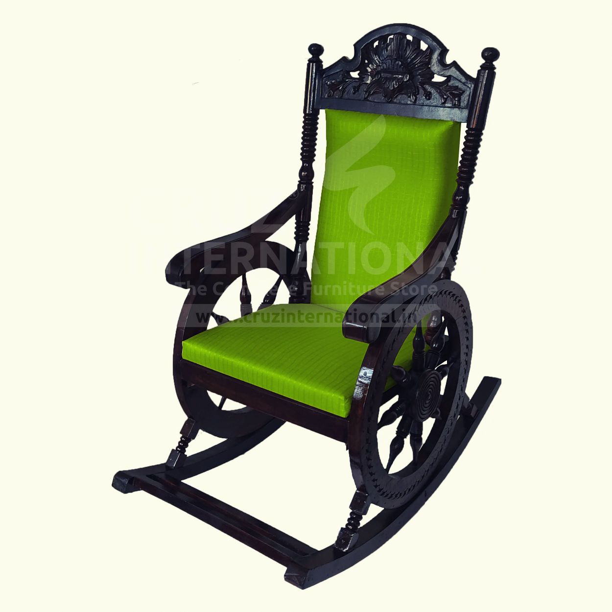 Evergreen Minerva Rocking Chair | Walnut | 12 Colours Available CRUZ INTERNATIONAL