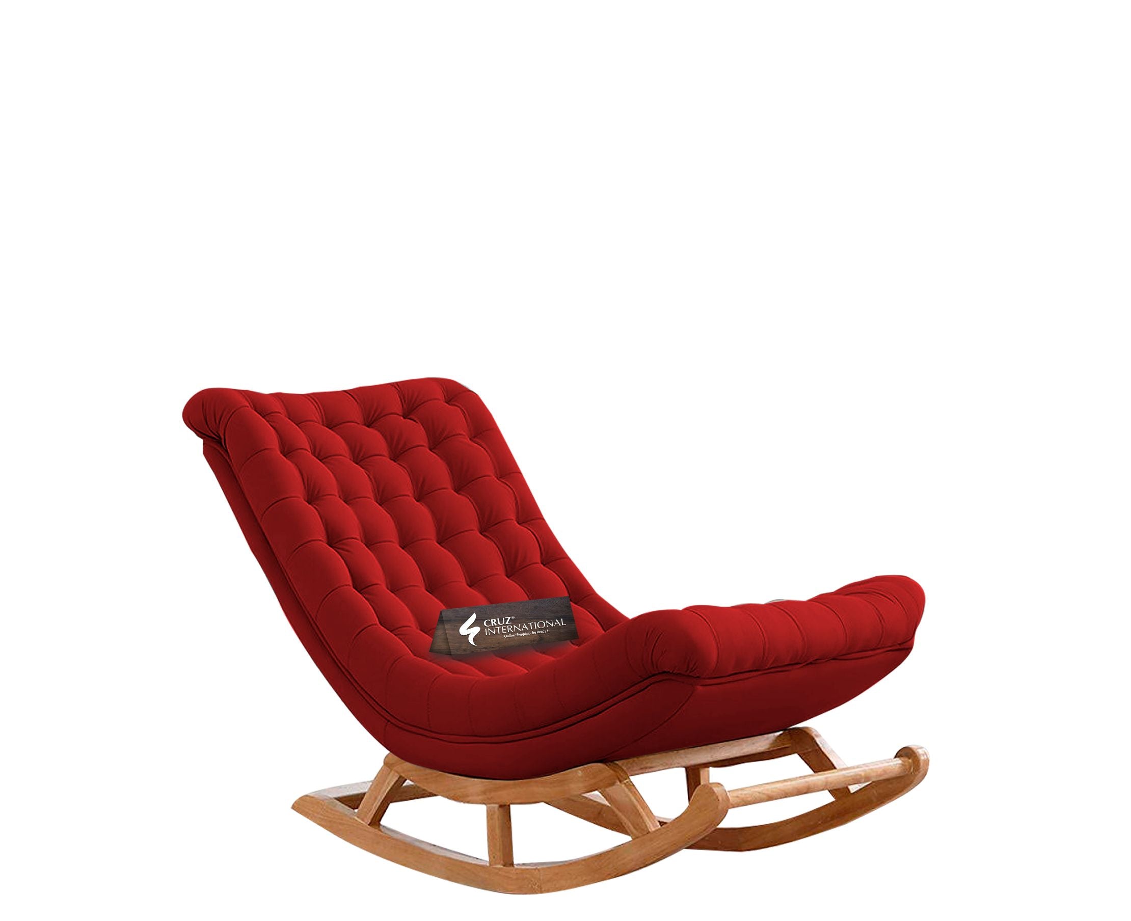 Premium Thyra Natural Rocking Chair | Rosewood | 17 Colours Available CRUZ INTERNATIONAL