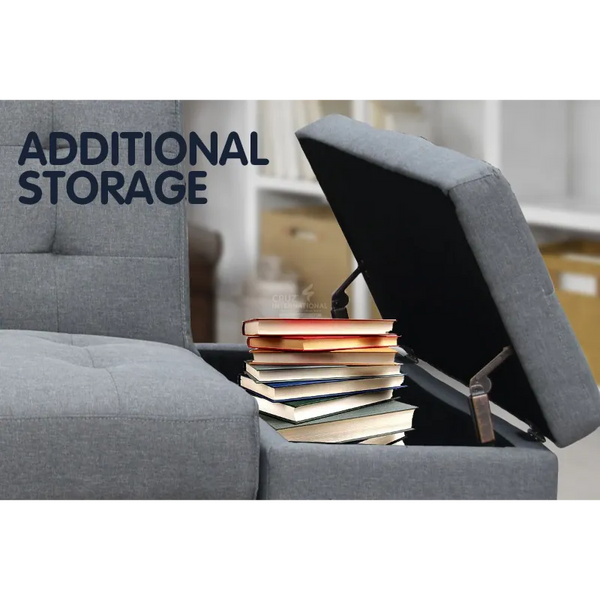 Modern Elegance: L-Shaped Sofa with Sleek Stainless Steel Legs CRUZ INTERNATIONAL