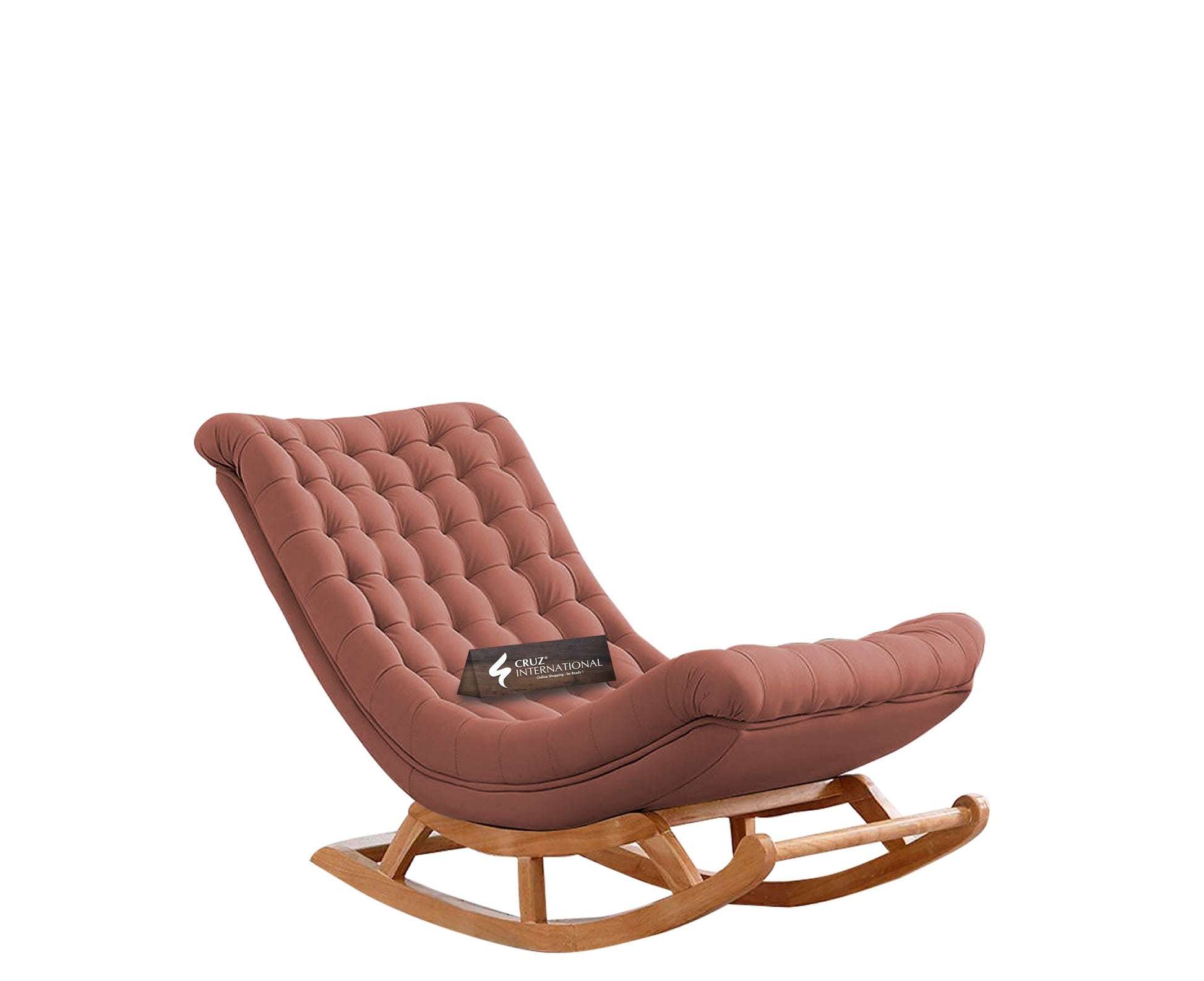 Premium Thyra Natural Rocking Chair | Rosewood | 17 Colours Available CRUZ INTERNATIONAL
