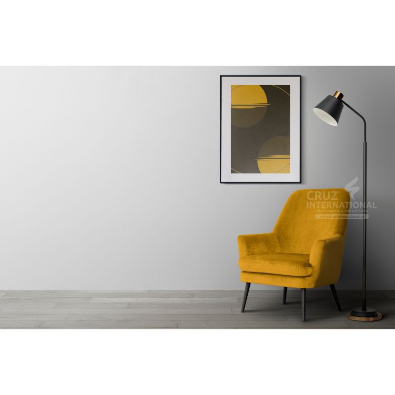 Modern Charlotte Arm Chair | Mustard Yellow CRUZ INTERNATIONAL