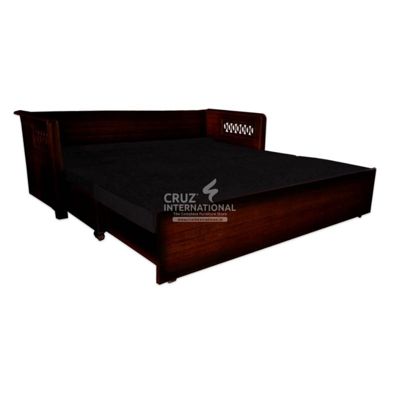 Josefina Evergreen Sofa Cum Bed Teakwood CRUZ INTERNATIONAL