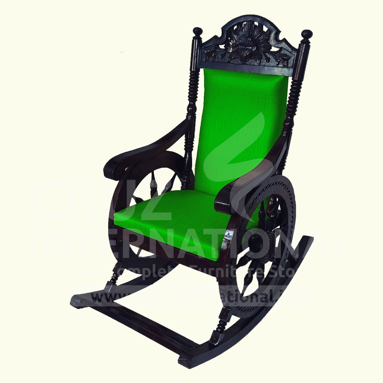 Evergreen Minerva Rocking Chair | Walnut | 12 Colours Available CRUZ INTERNATIONAL