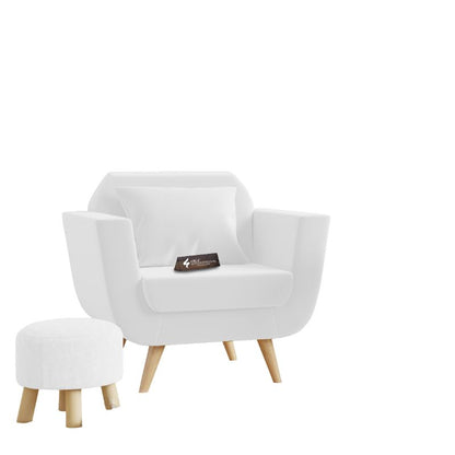 Modern Zoë Arm Chair + Footrest | Standard | 12 Colours Available CRUZ INTERNATIONAL