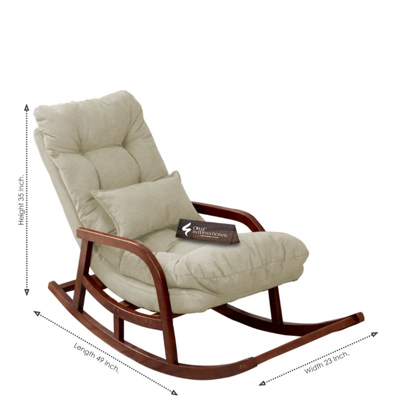 Premium Terje Comfort Rocking Chair | Rosewood | 12 Colours Available CRUZ INTERNATIONAL