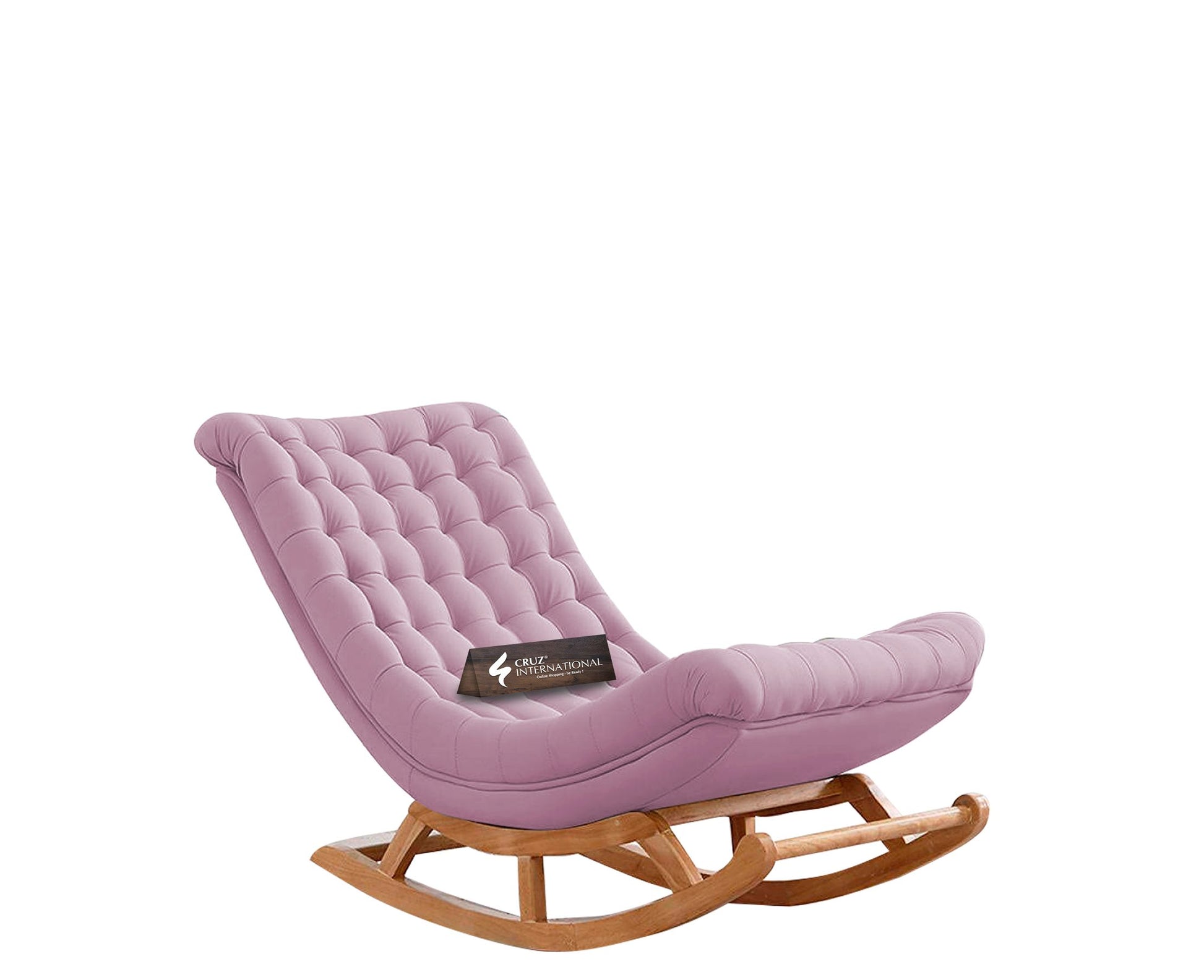 Premium Thyra Natural Rocking Chair | Rosewood | 17 Colours Available CRUZ INTERNATIONAL