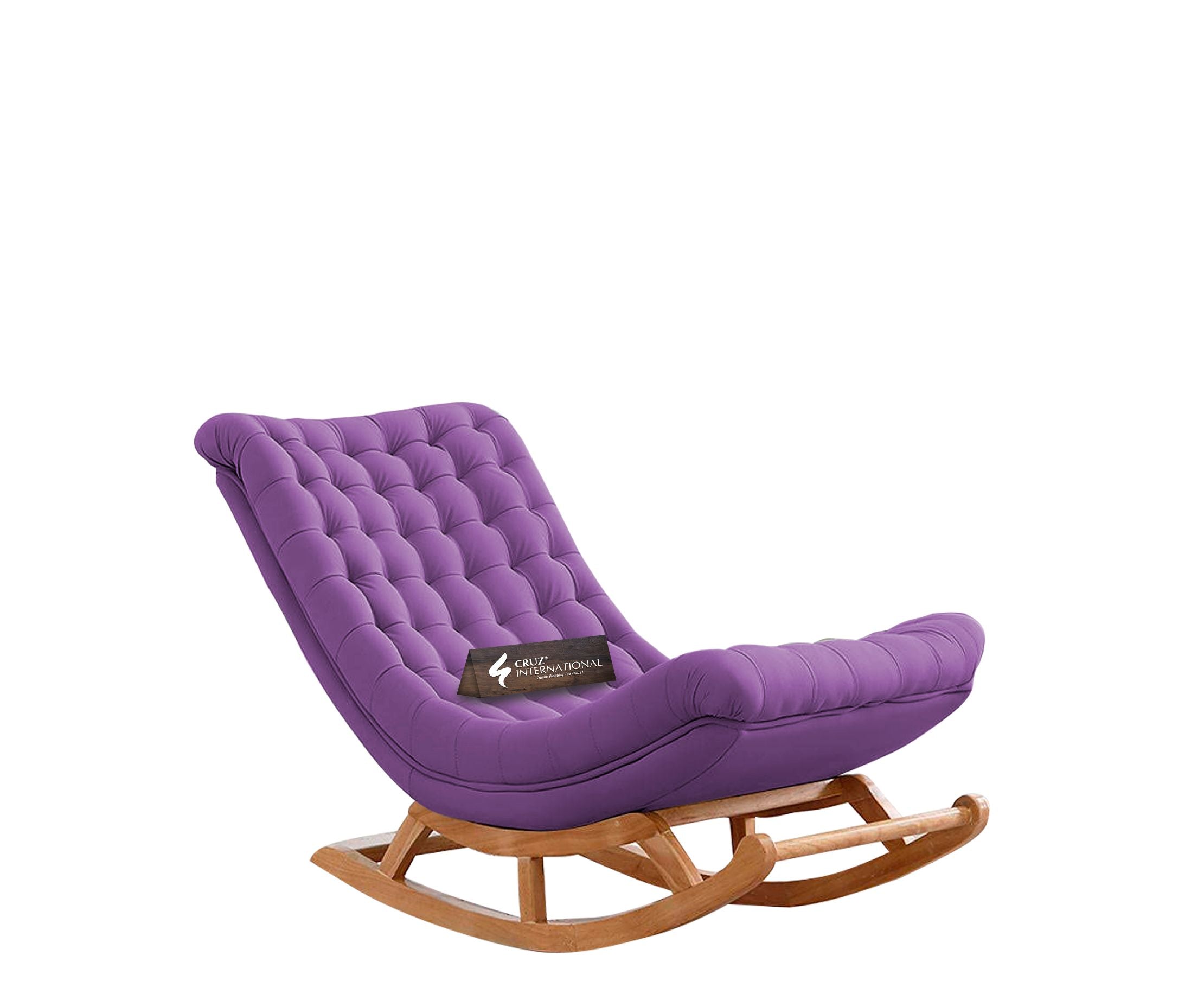 Premium Thyra Natural Rocking Chair | Rosewood | 17 Colours Available CRUZ INTERNATIONAL