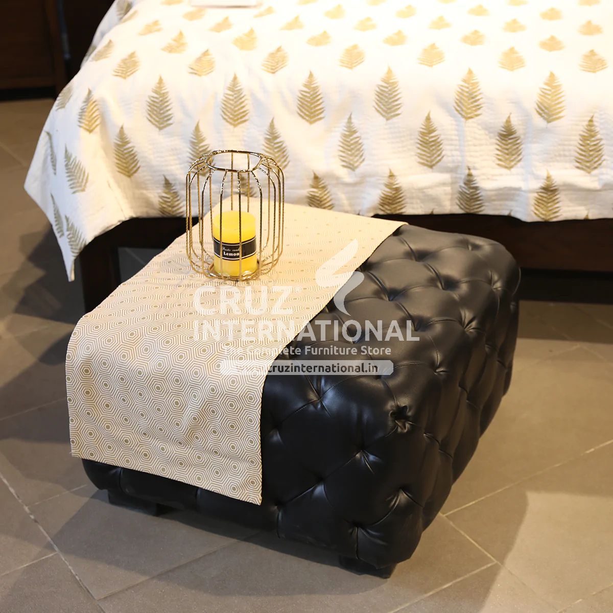 Modern Leticia Ottoman | Standard | 2 Colours Available CRUZ INTERNATIONAL