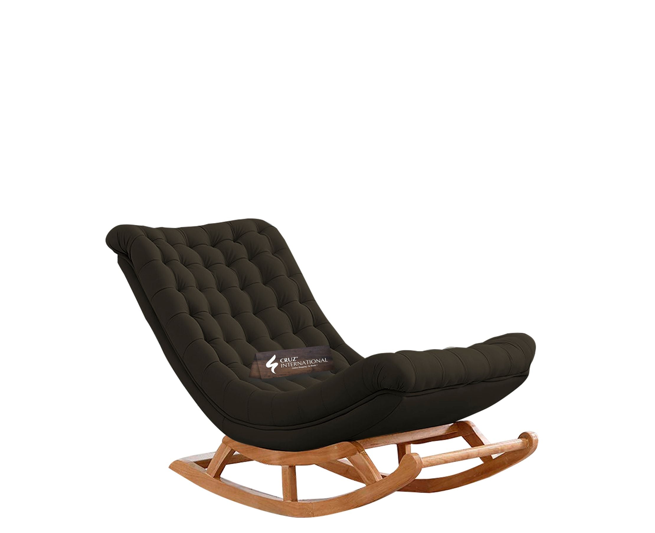 Premium Thyra Natural Rocking Chair | Rosewood | 17 Colours Available CRUZ INTERNATIONAL