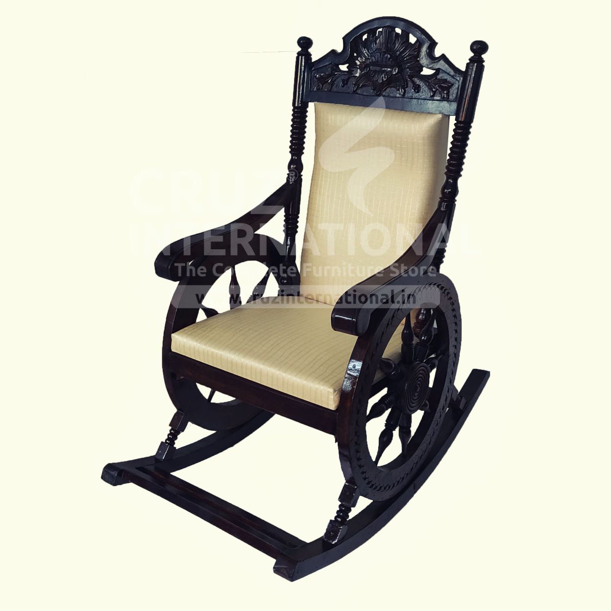 Evergreen Minerva Rocking Chair | Walnut | 12 Colours Available CRUZ INTERNATIONAL