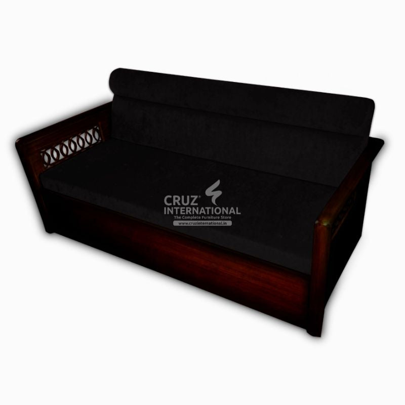 Josefina Evergreen Sofa Cum Bed Teakwood CRUZ INTERNATIONAL