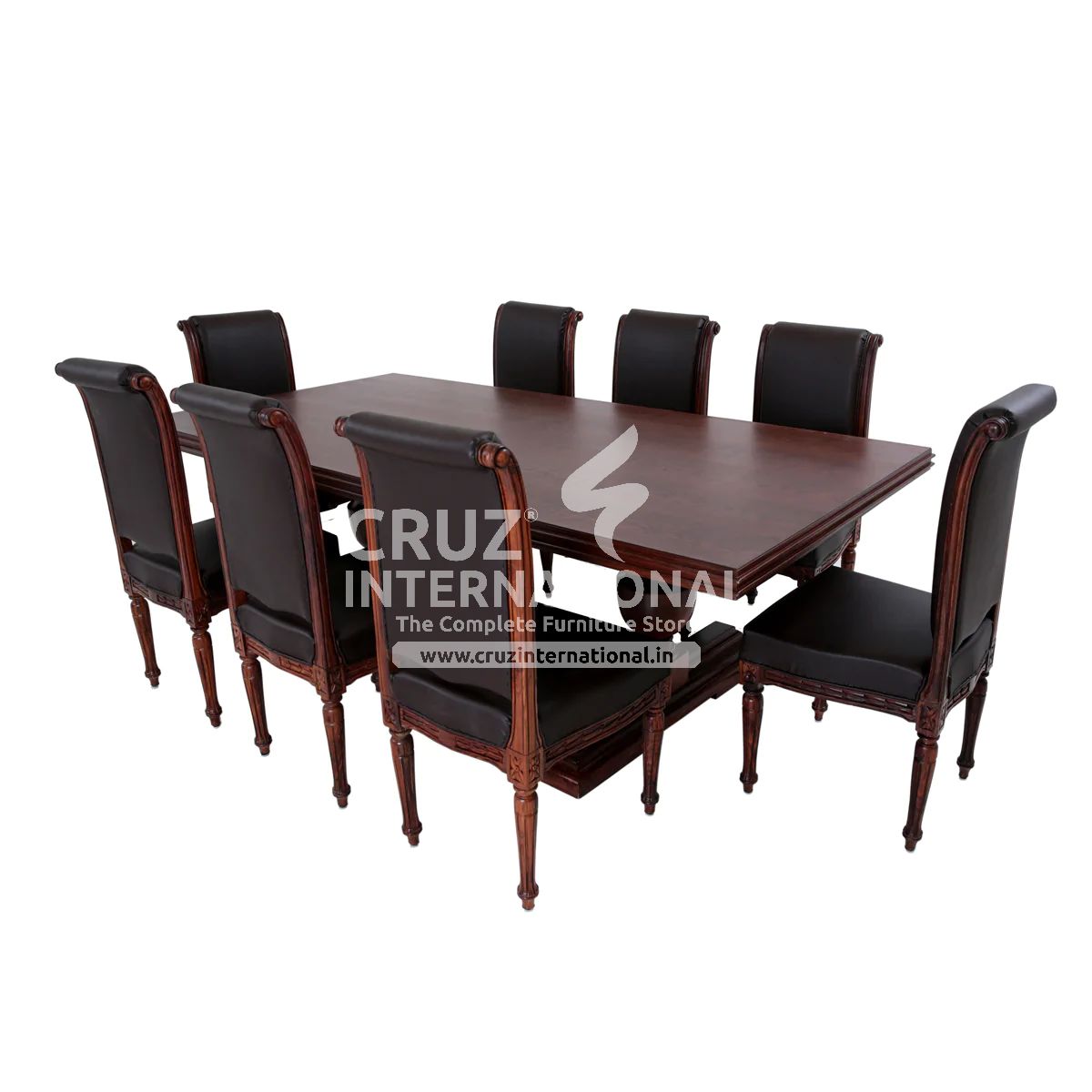 Classic James Benito Wooden Dinning Table | 8 Chairs + 1 Table CRUZ INTERNATIONAL