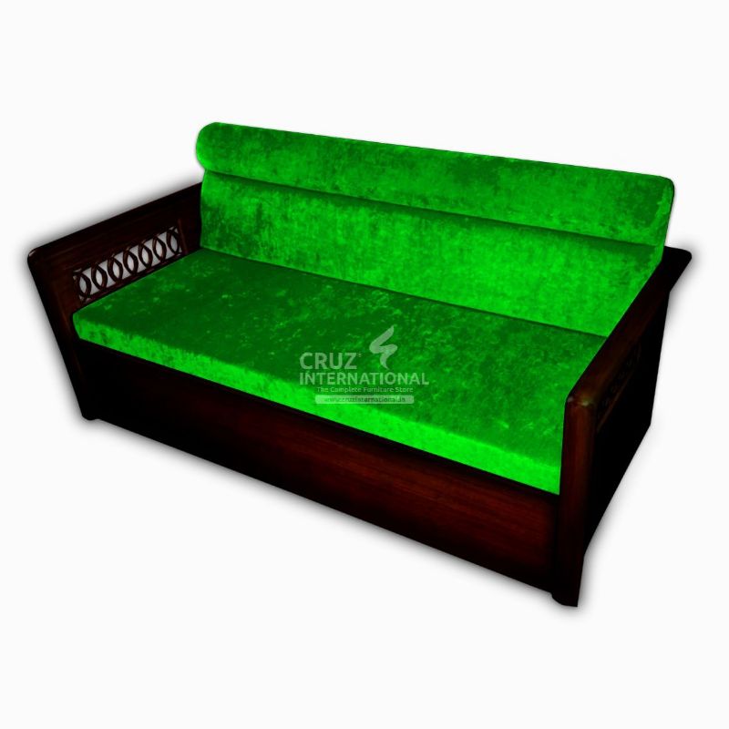 Josefina Evergreen Sofa Cum Bed Teakwood CRUZ INTERNATIONAL