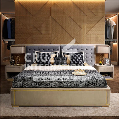 Modern Andrea Classic Gaia Bed | 2 Sizes Available | with Side table CRUZ INTERNATIONAL