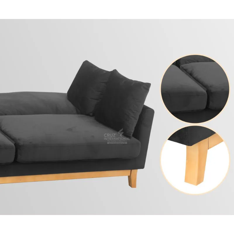 Honey-Finished Teak Wood 3-Seater Sofa: Perfect Combination of Style and Durability CRUZ INTERNATIONAL