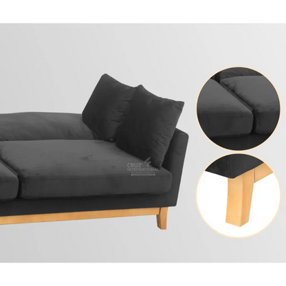 Honey-Finished Teak Wood 3-Seater Sofa: Perfect Combination of Style and Durability CRUZ INTERNATIONAL